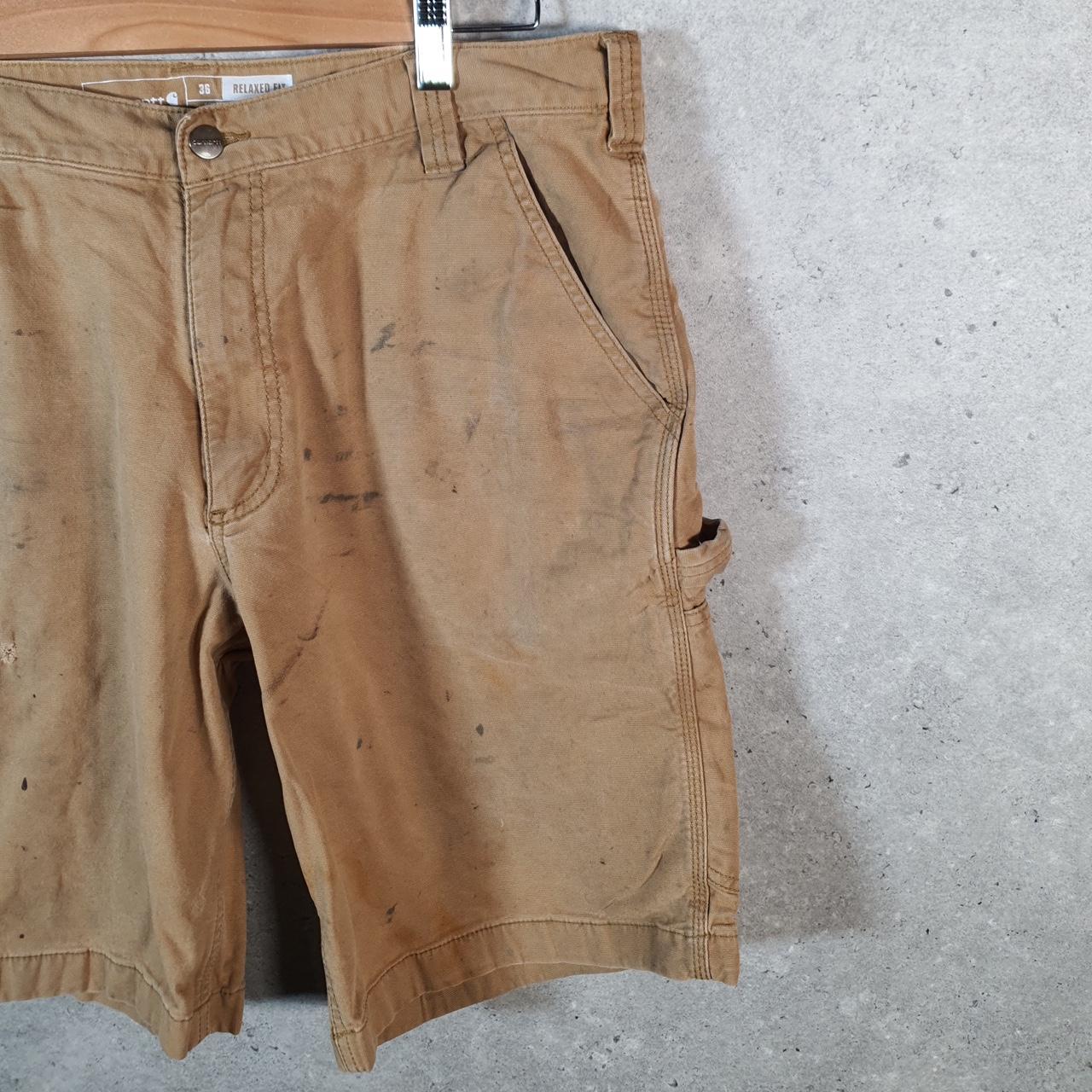 Vintage Carhartt Baggy Carpenter Shorts Jorts Cargo Men’s W36 Brown Relaxed Fit Workwear Big Fish Vintage