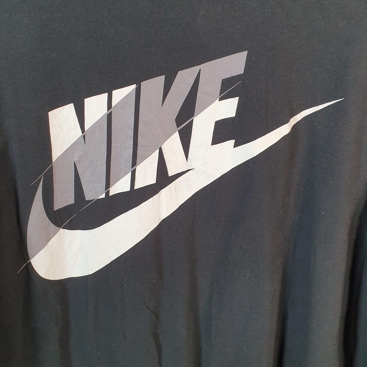 Vintage Nike Spellout T Shirt Men’s XL Black Printed Single Swoosh Logo Athletic Big Fish Vintage