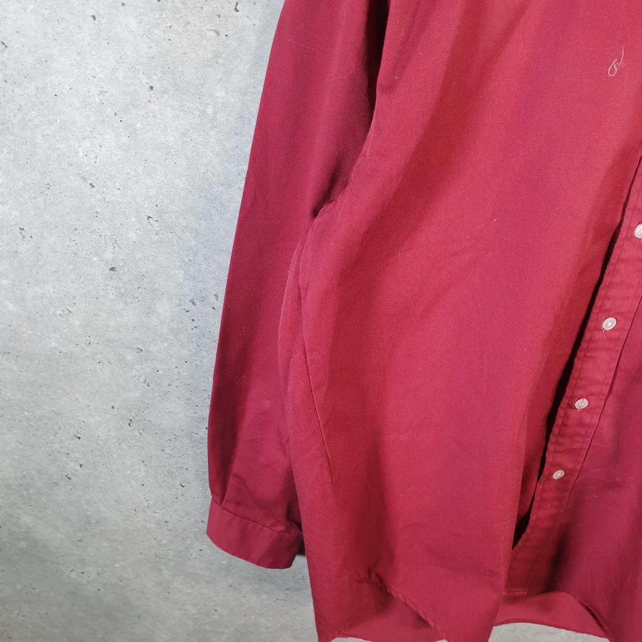 Vintage Ralph Lauren Button Down Shirt Men’s Medium Burgundy Classic Fit Pony Cotton