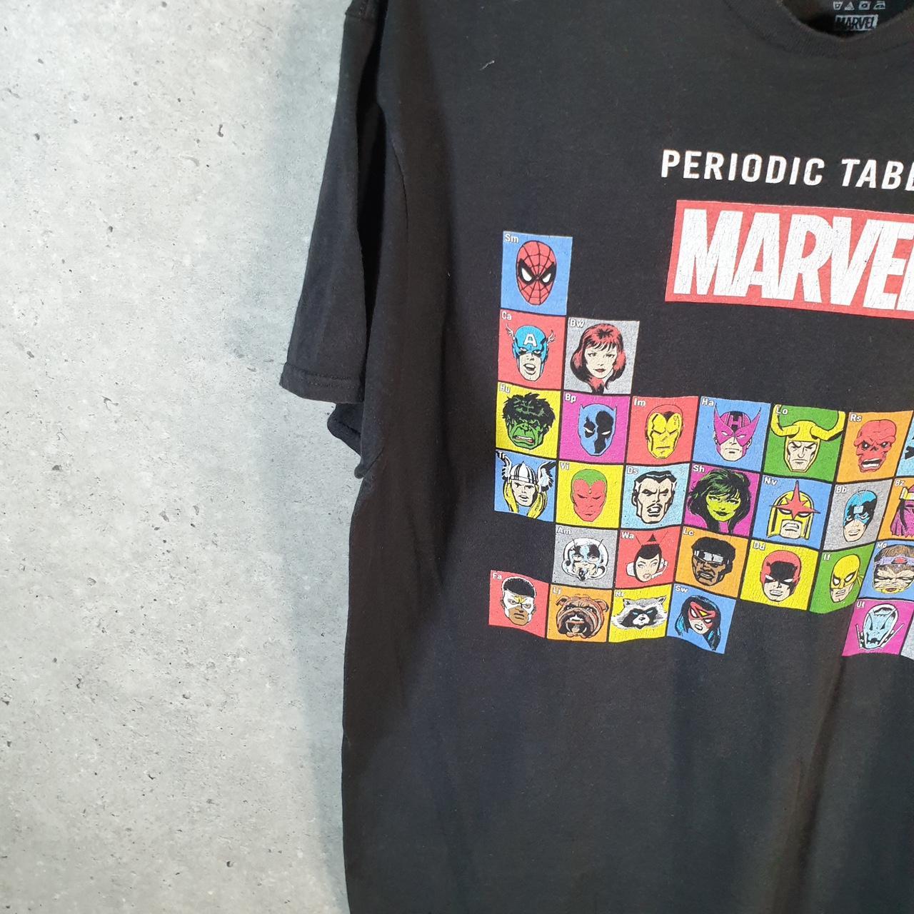 Vintage Marvel Periodic Table T Shirt Men’s Large Black Movie Graphic Cartoon