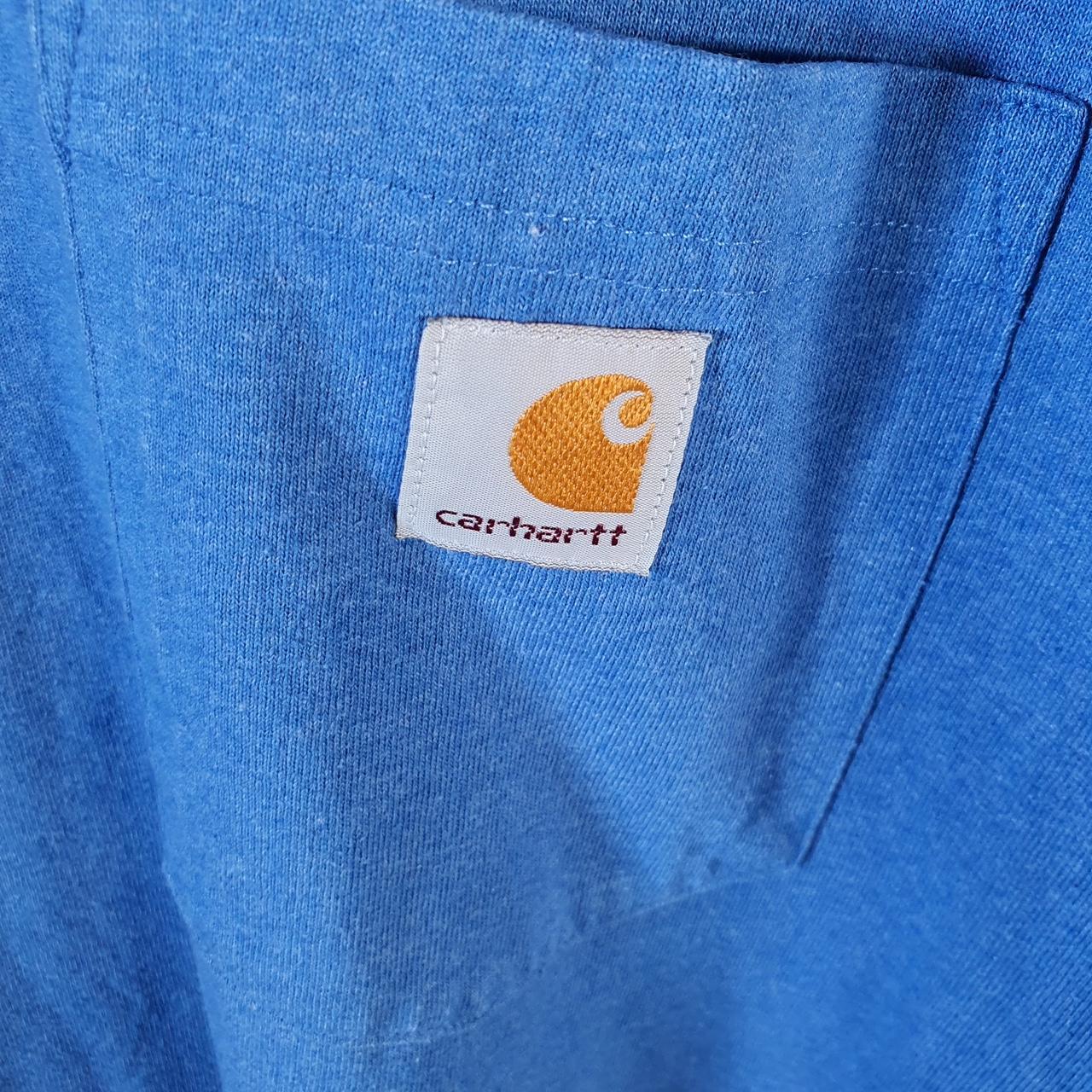 Vintage Carhartt Pocket T Shirt Men’s Large Blue Workwear Chore Utility Loose Fit