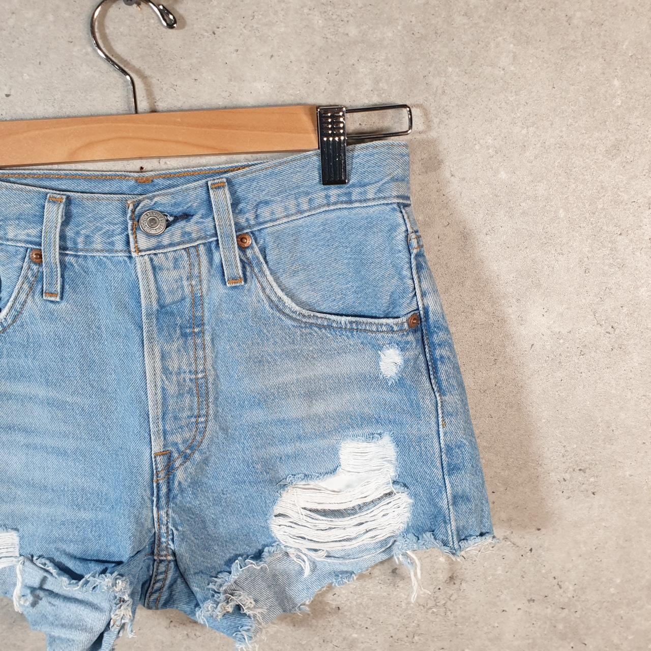 Vintage Levi’s 501 Cut Off Baggy Shorts Jorts Cargo Womens W25 Blue Relaxed Denim