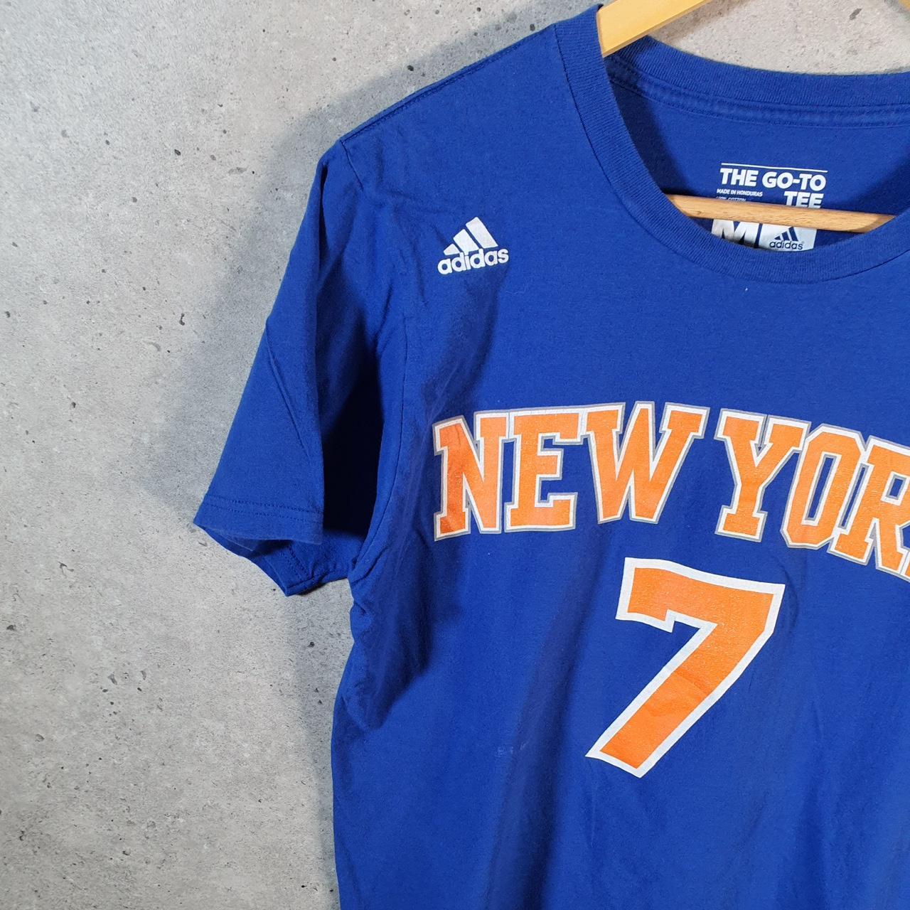 Vintage Adidas Go To Tee NBA New York Anthony 7 T Shirt Men’s Medium Blue Logo
