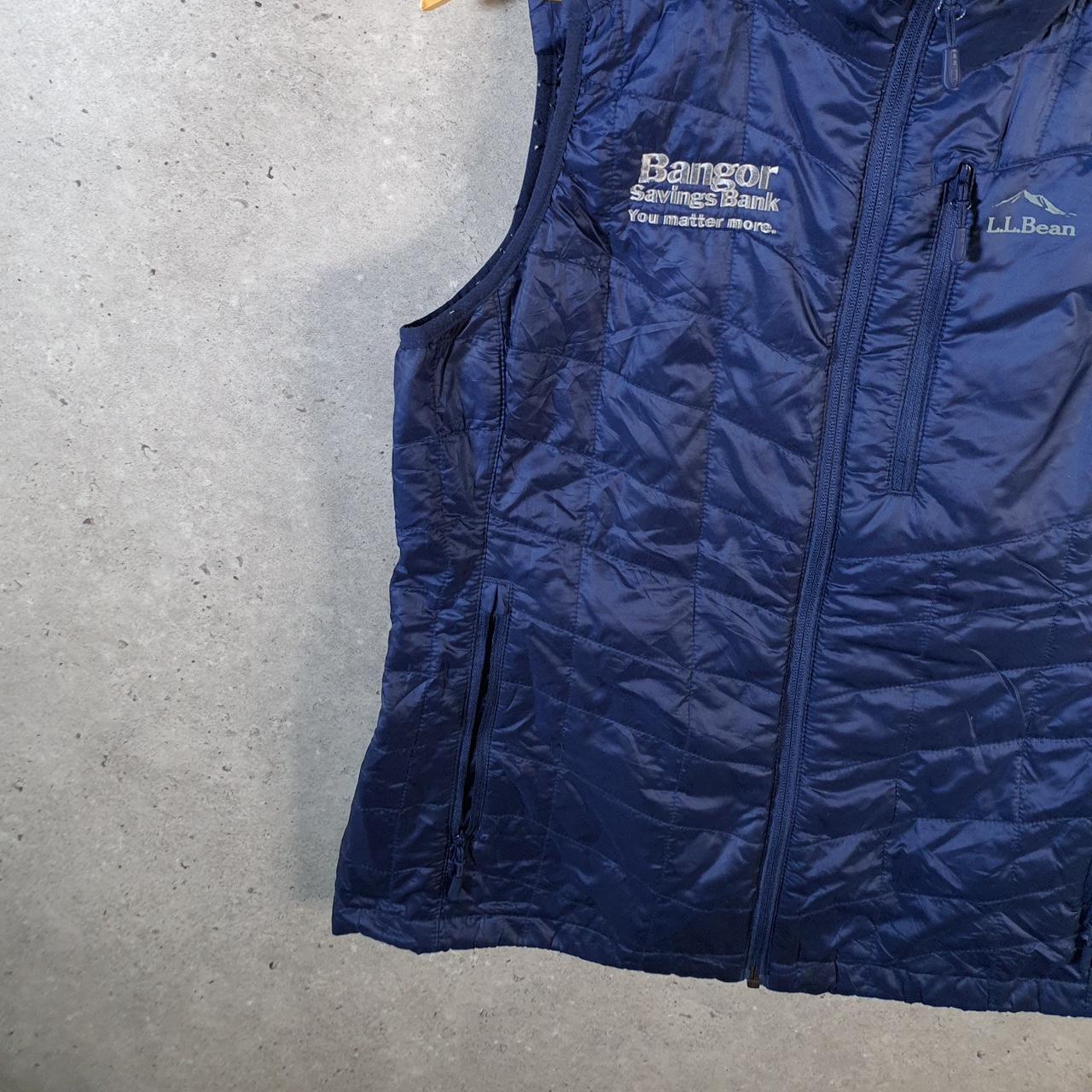 Vintage L.L. Bean Gilet Down Puffer Jacket Mens Small Navy Blue Waterproof Shell