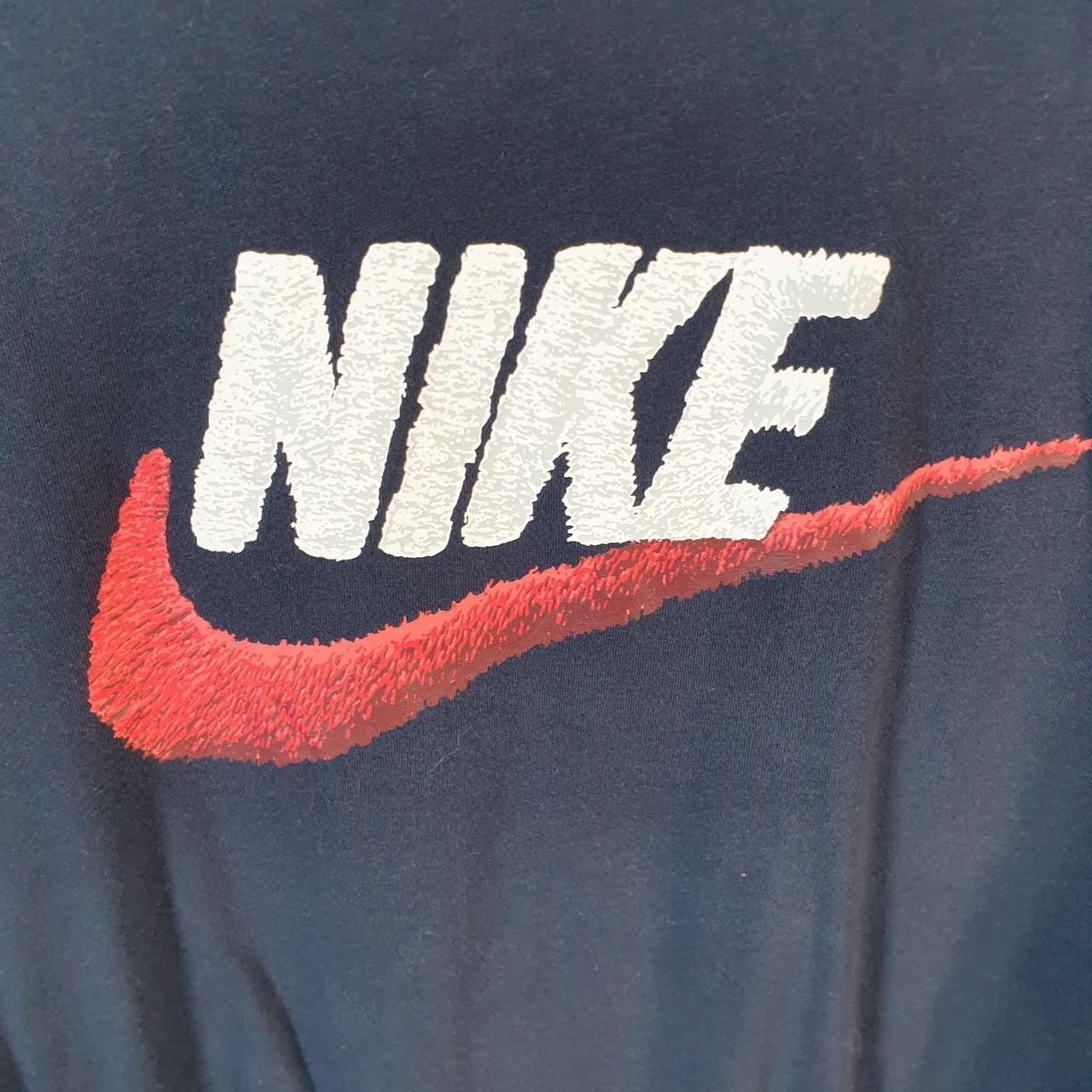 Vintage Nike T Shirt Men’s Large Blue Printed Single Swoosh Logo Athletic C8243