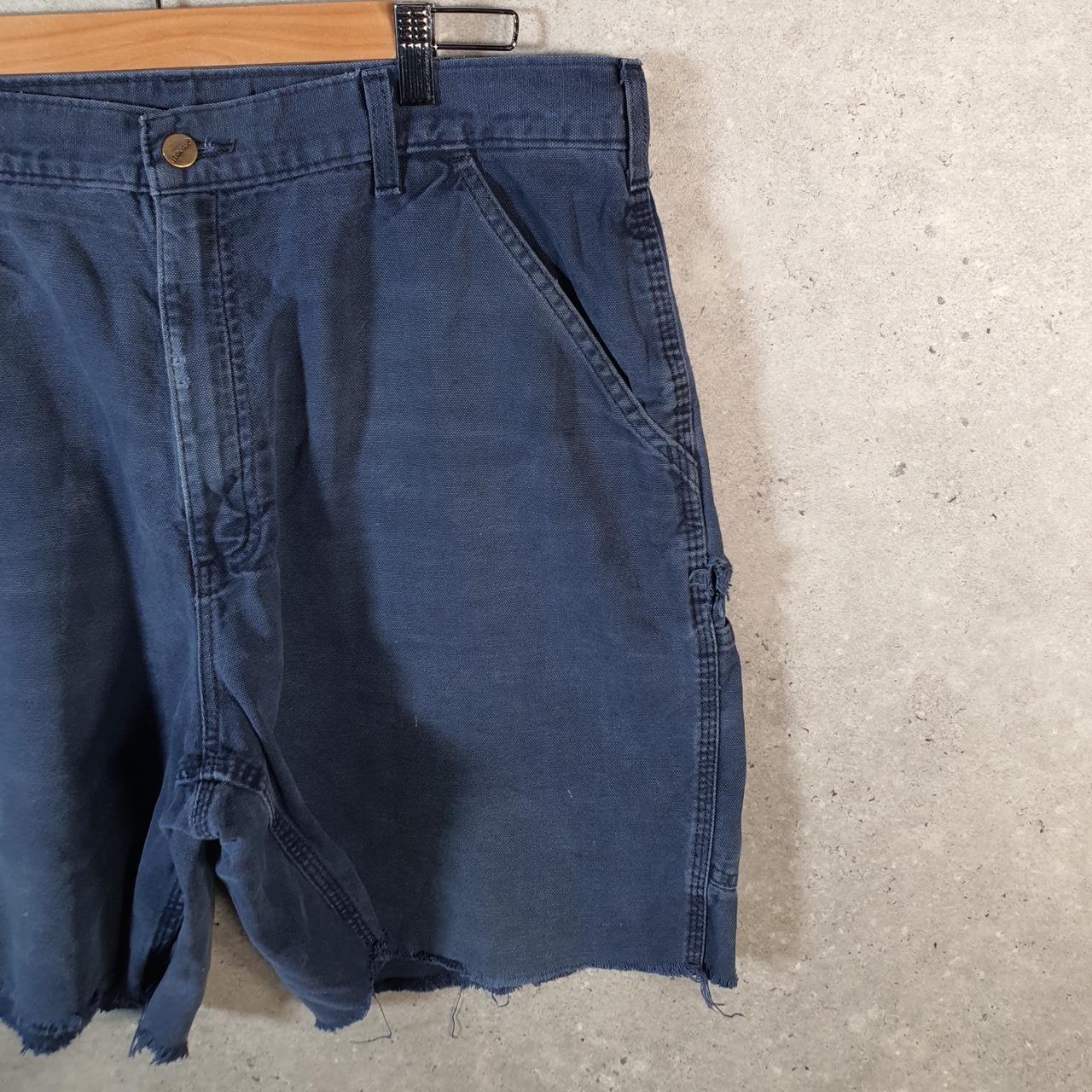Vintage Carhartt Baggy Carpenter Shorts Jorts Cargo Men’s W38 Navy Blue Relaxed Fit Workwear Big Fish Vintage