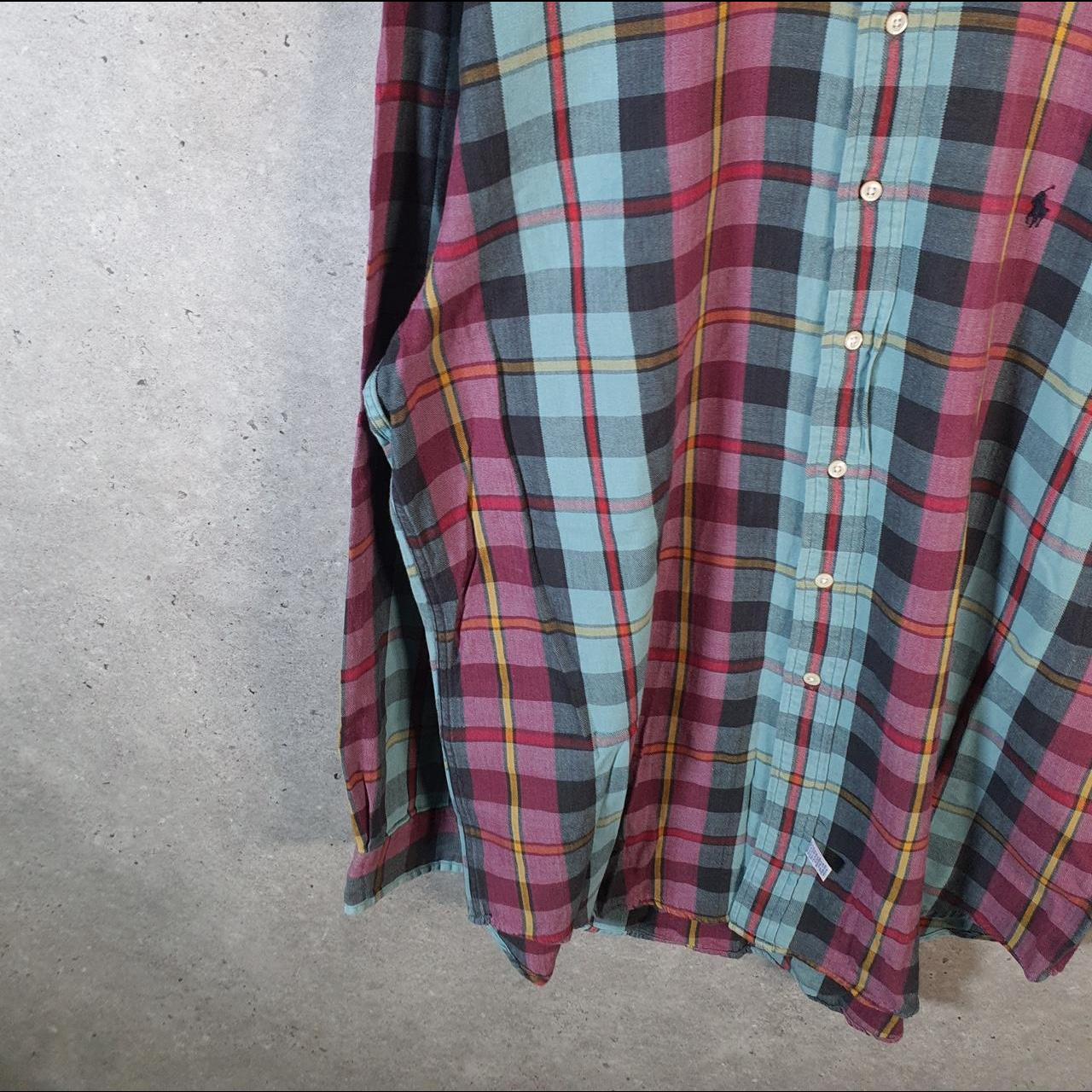 Vintage Ralph Lauren Button Down Shirt Men’s M Checkered Classic Fit Pony Cotton