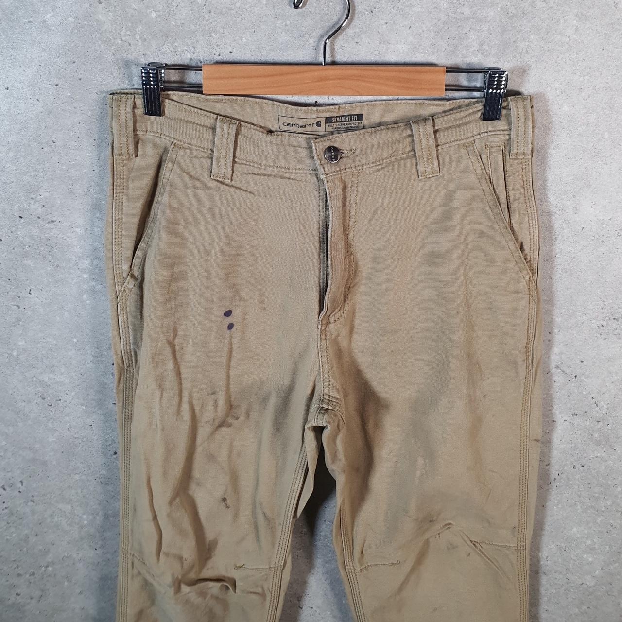 Vintage Carhartt Carpenter Trousers Mens W32 L32 Brown Straight Fit Workwear