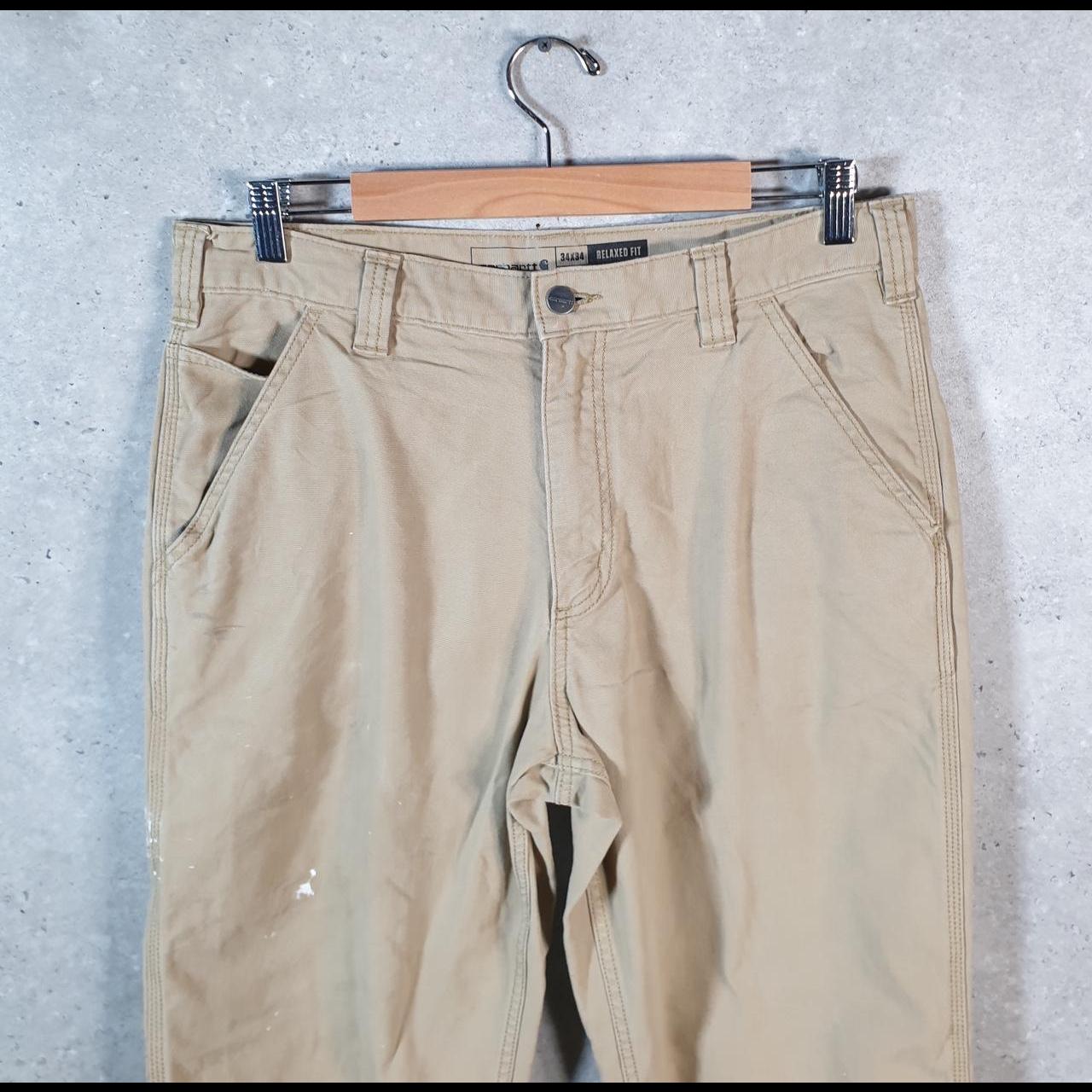 Vintage Carhartt Carpenter Trousers Mens W34 L34 Brown Relaxed Fit Workwear USA