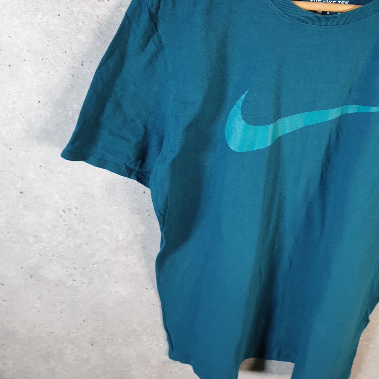 Vintage Nike Club T Shirt Men’s Large Blue Logo Swoosh Athletic