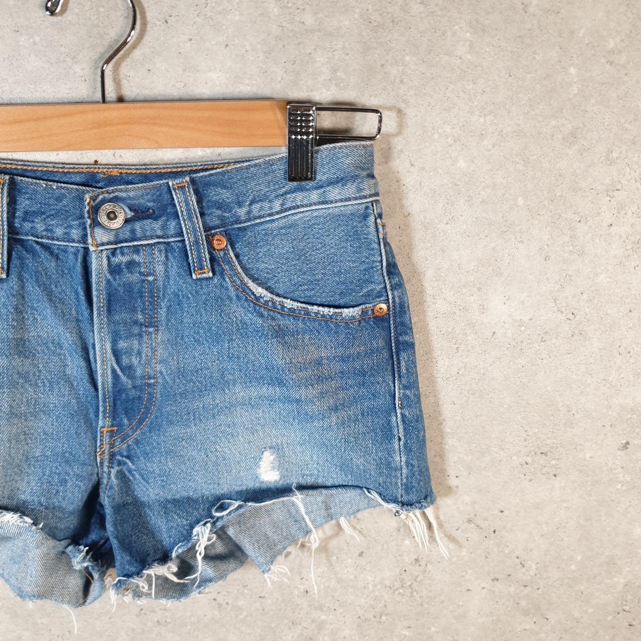 Vintage Levi’s 501 Cut Off Baggy Shorts Jorts Cargo Womens W25 Blue Relaxed Denim