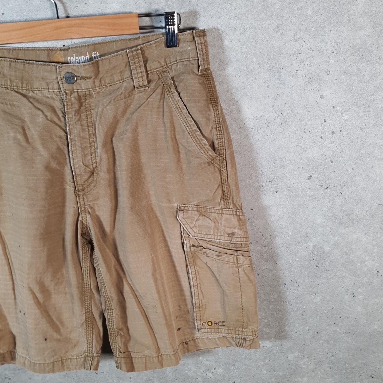 Vintage Carhartt Baggy Carpenter Shorts Jorts Cargo Men’s W34 Brown Relaxed Fit Workwear A4830