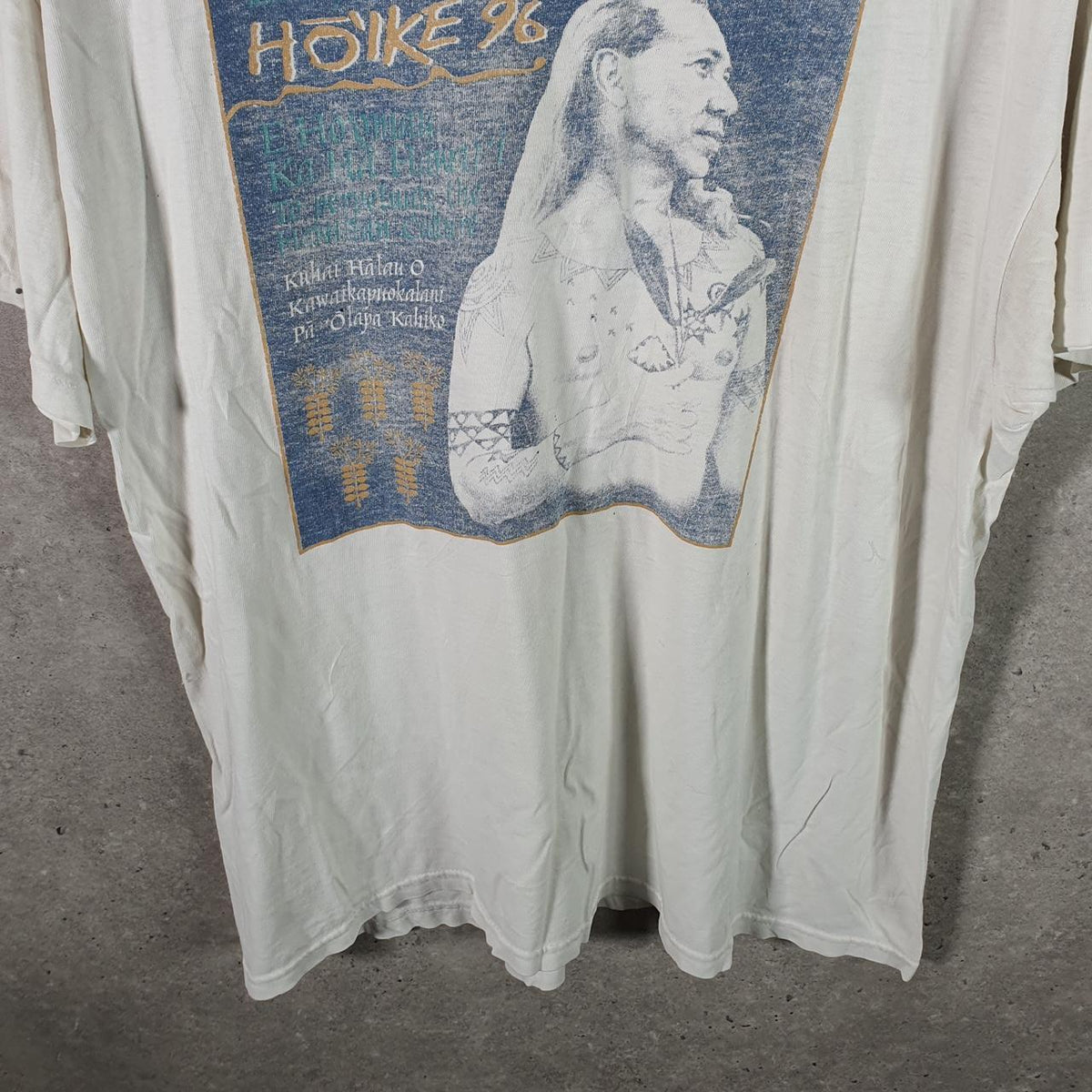 Vintage Hanes Beefy Lake Hoike 1996 USA Single Stitch T Shirt Men’s XL White Big Fish Vintage