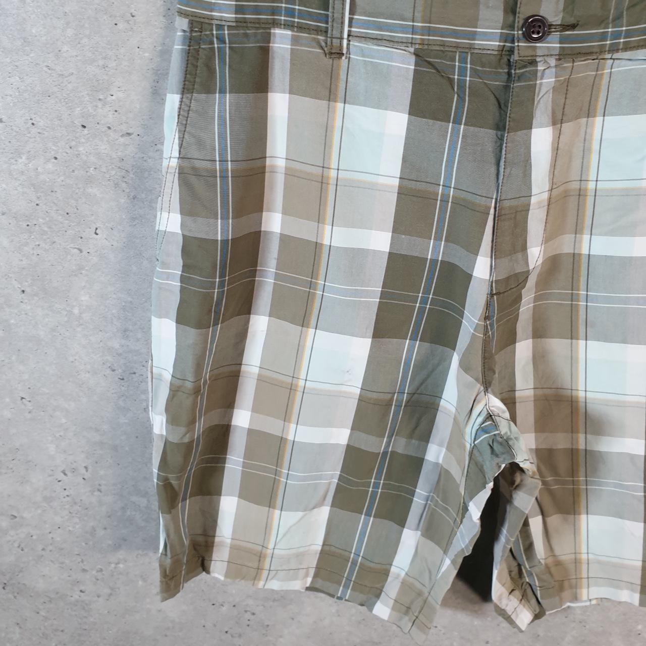 Vintage Dockers Chino Shorts Jorts Cargo Men’s W33 Green Checkered Baggy Cotton