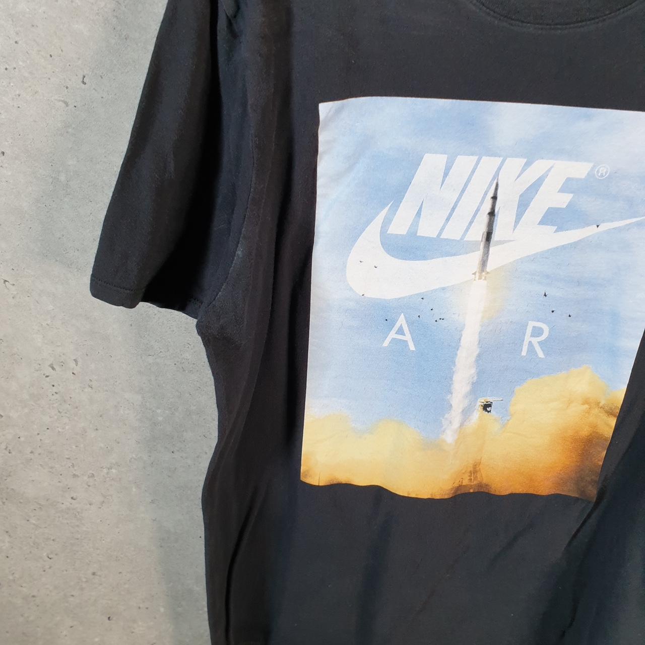 Vintage Nike Air Rocket Spellout T Shirt Men’s Large Black Logo Swoosh Athletic