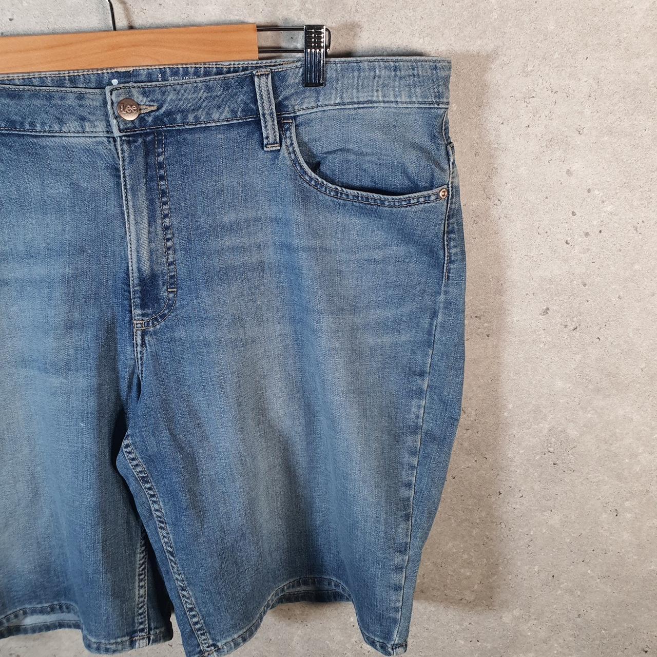 Vintage Lee Baggy Shorts Jorts Cargo Womens W40 Blue Denim Relaxed Cargo