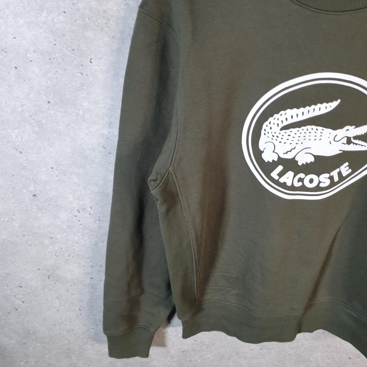 Vintage Lacoste Sweatshirt Men’s Small Green Pullover Logo Y2K Jumper Logo