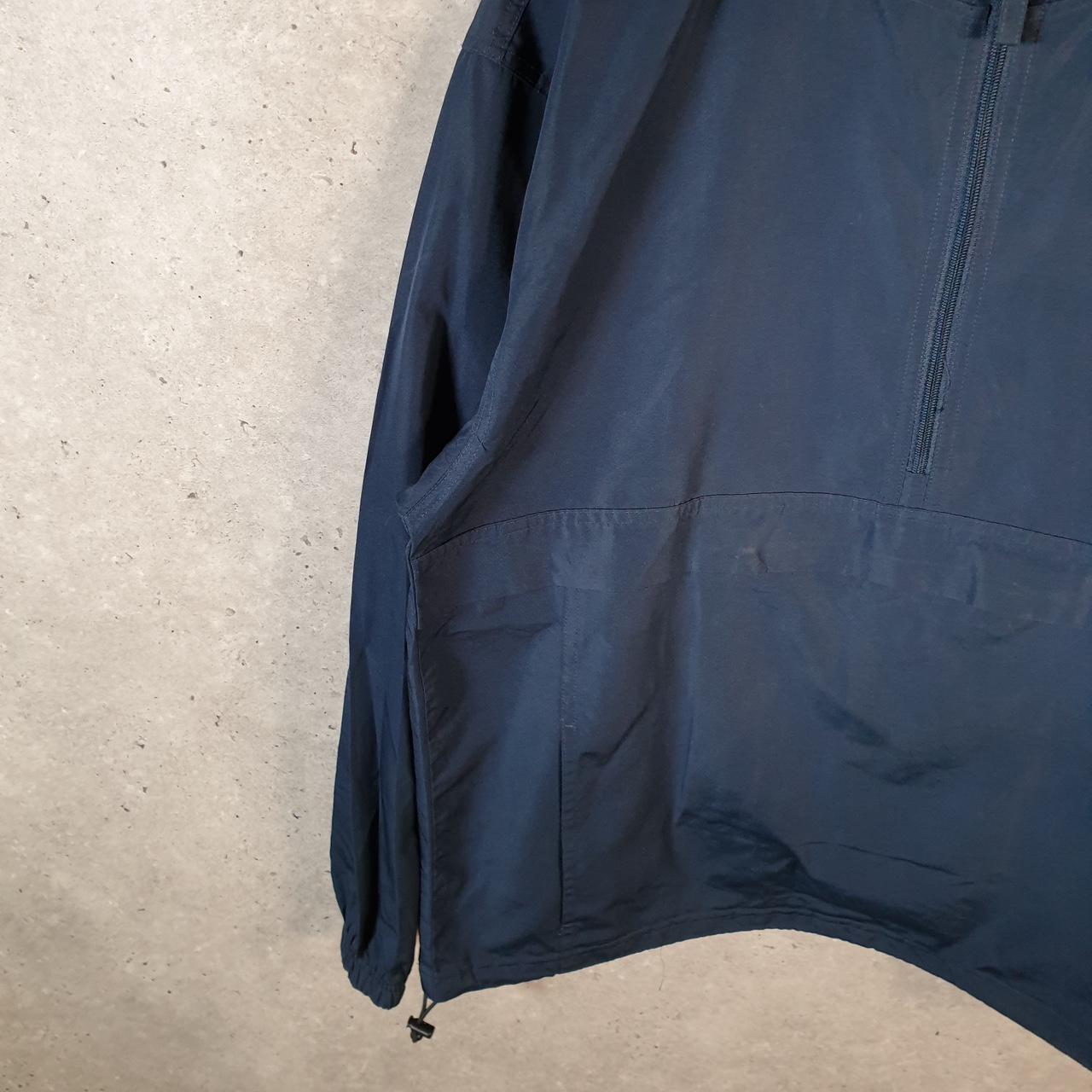Vintage Champion Windbreaker Mens Medium Navy Blue 1/4 Zip