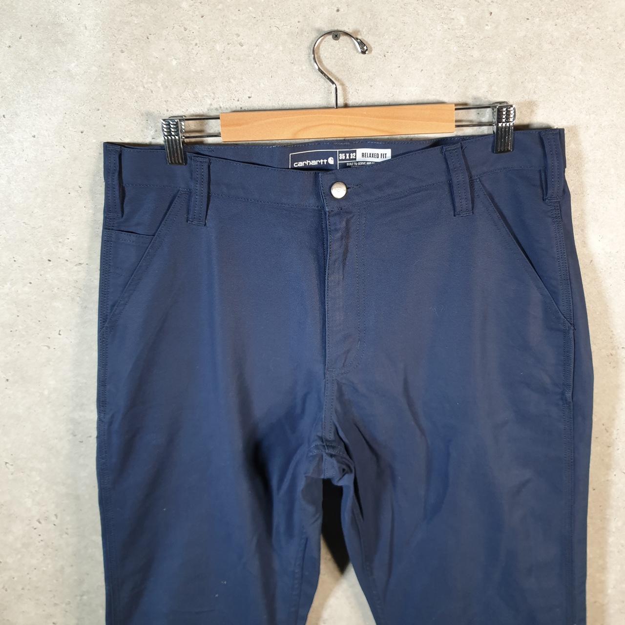 Vintage Carhartt Carpenter Trousers Mens W35 L32 Navy Blue Relaxed Fit Workwear USA