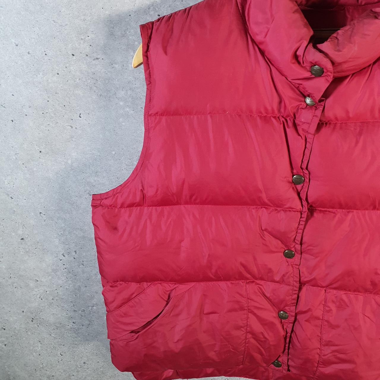 Vintage L.L. Bean Gilet Down Puffer Jacket Womens Medium Red Waterproof Shell