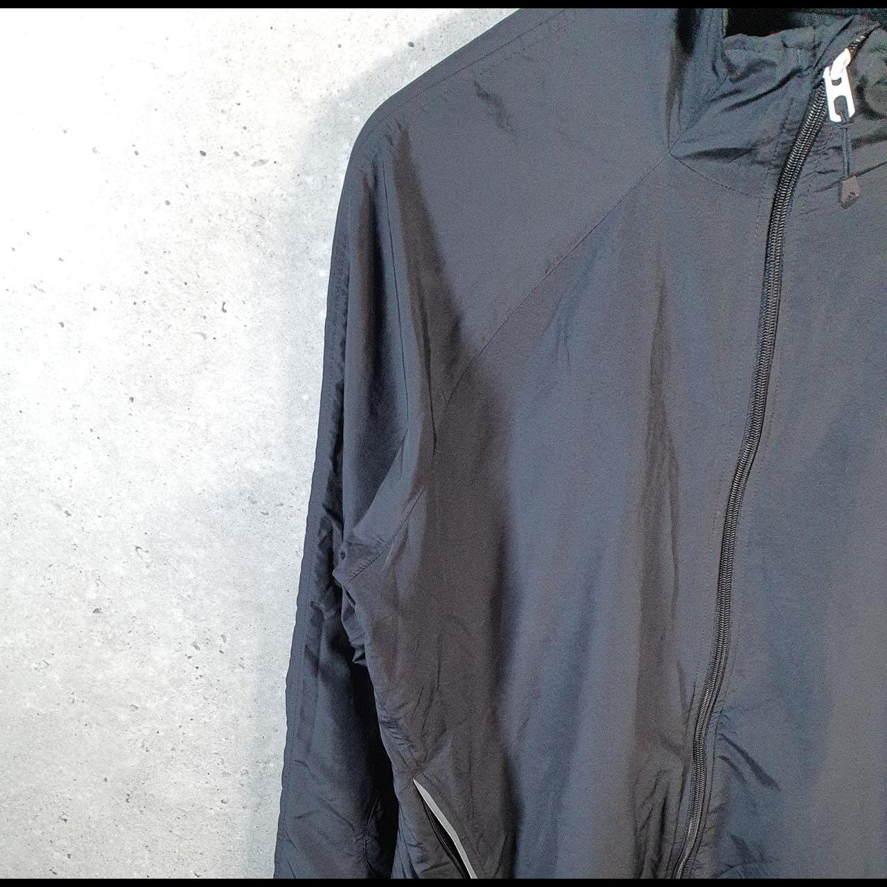 Vintage Adidas Windbreaker Track Jacket Womens XL Black USA Three Stripes Full Zip