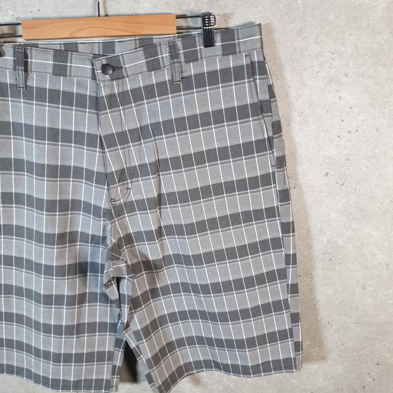 Vintage Dickies Baggy Chino Shorts Jorts Cargo Mens W38 Grey Checkered Loose Fit