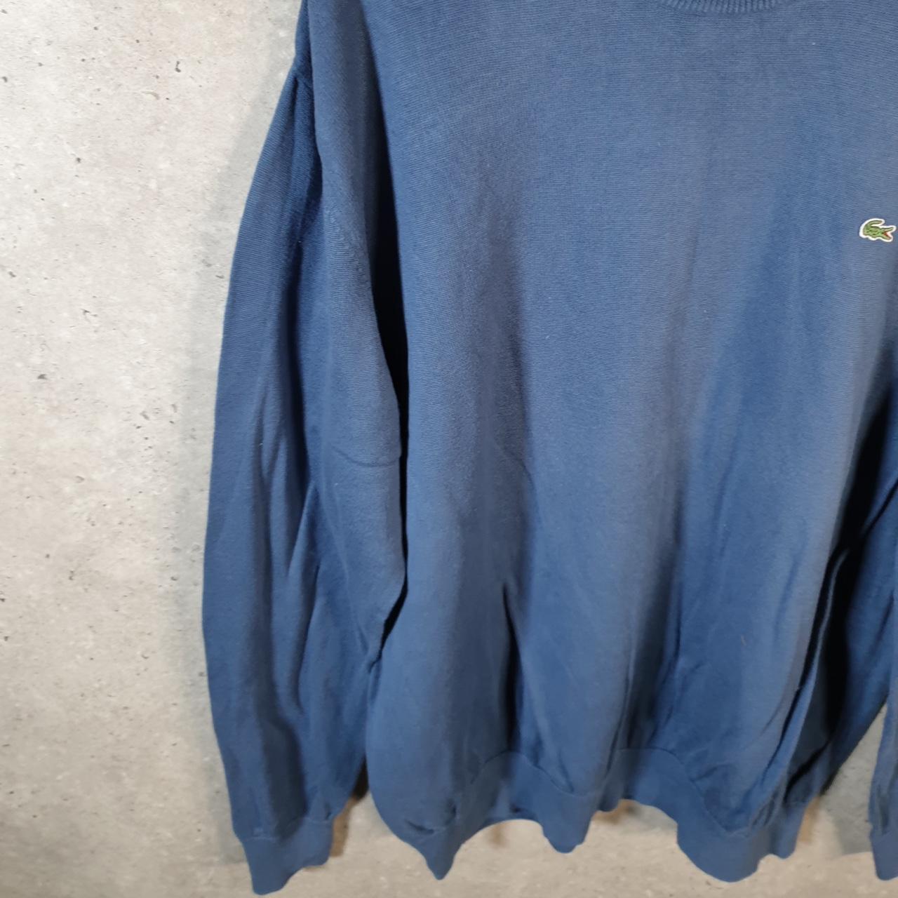 Vintage Lacoste Sweatshirt Men’s XL Blue Pullover Logo Y2K Jumper Logo Casual
