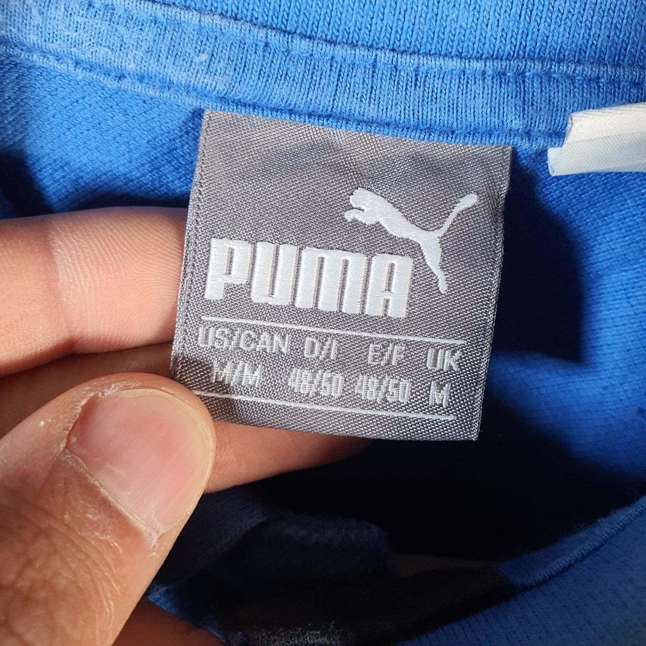 Vintage Puma Polo Shirt Men’s Medium Blue Regular Fit Casual Embroidered Logo