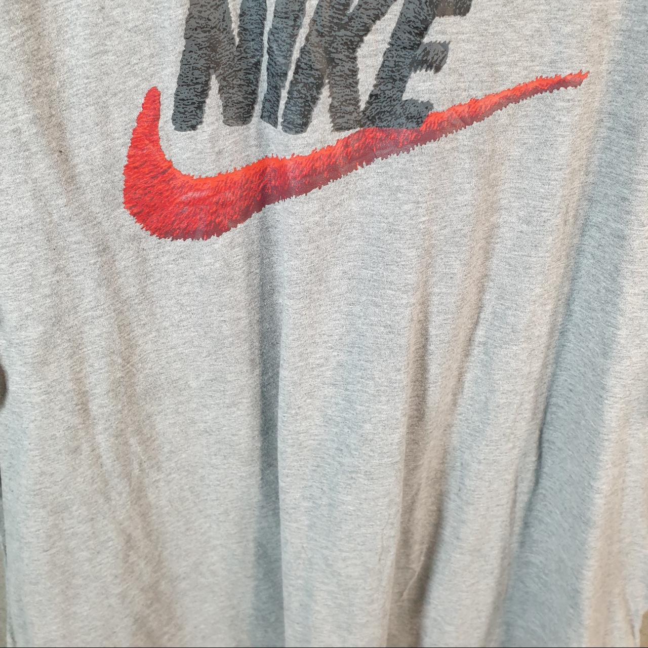 Vintage Nike T Shirt Men’s XL Grey Printed Single Swoosh Logo Athletic C8290