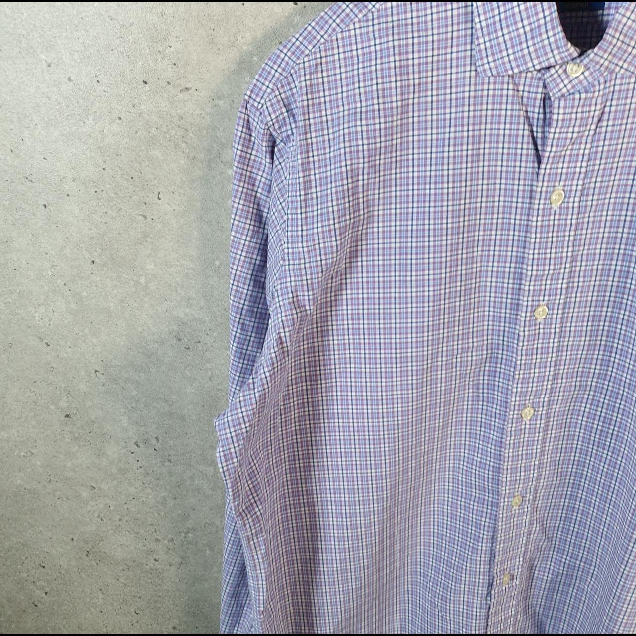 Vintage Ralph Lauren Button Down Shirt Men’s XL Lilac Checkered Cotton Stretch Pony