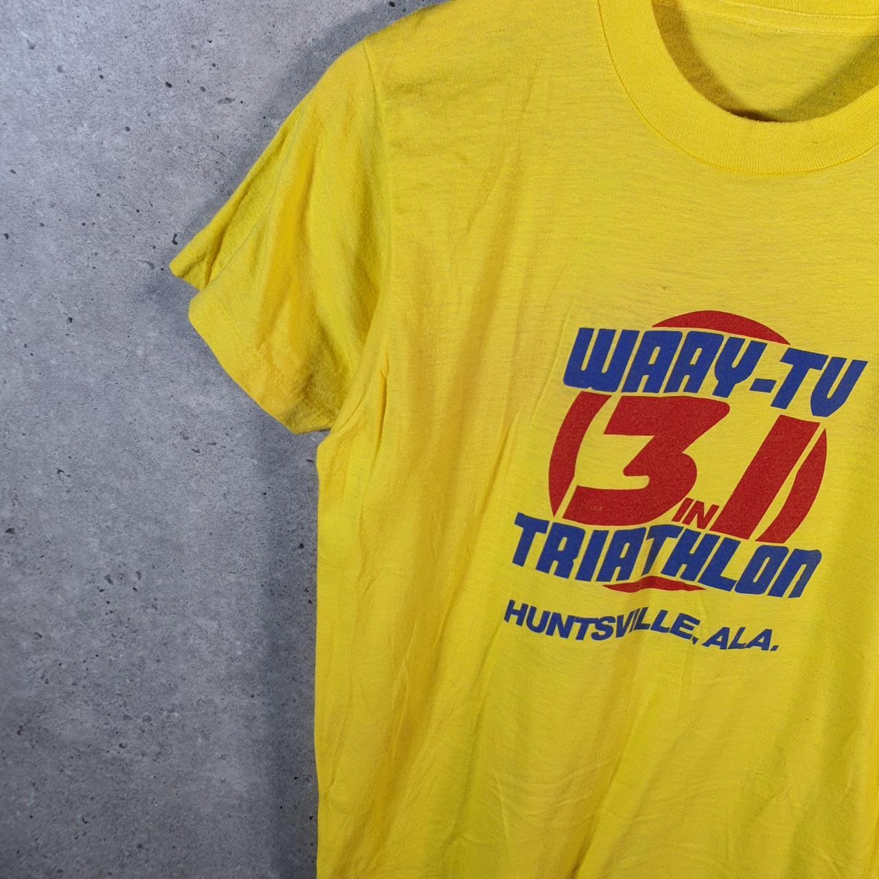 Vintage Triathlon Huntsville Alabama 90s USA Single Stitch T Shirt Men’s Small Yellow