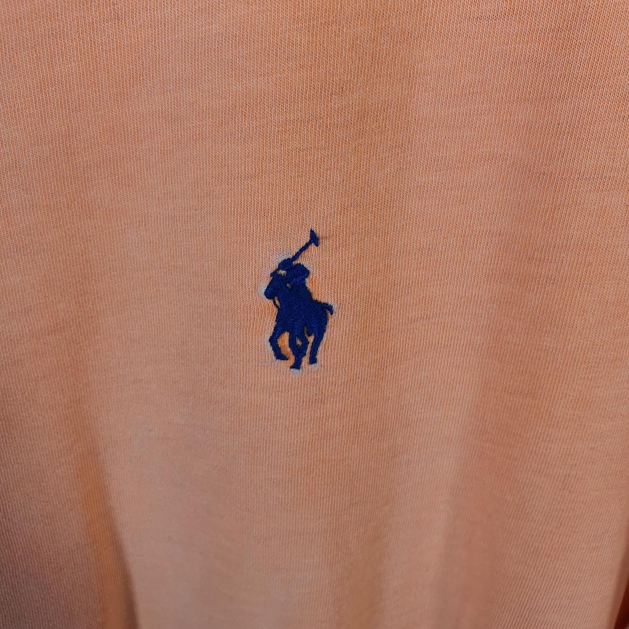 Vintage Ralph Lauren Polo Sport T Shirt Men’s Large Orange Classic Fit Embroidered Pony C8633
