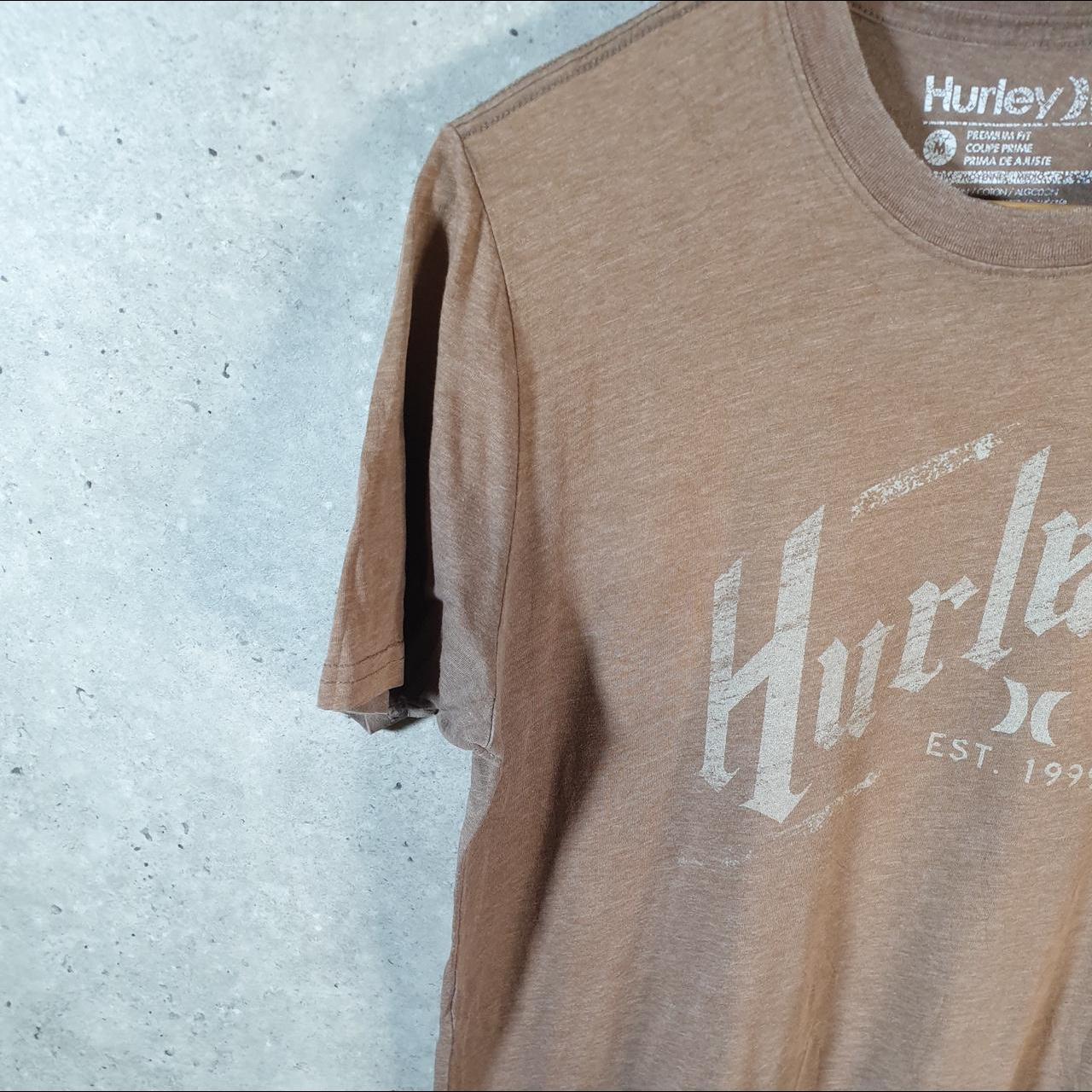Vintage Hurley T Shirt Men’s Medium Brown Casual Sports Logo Athletic