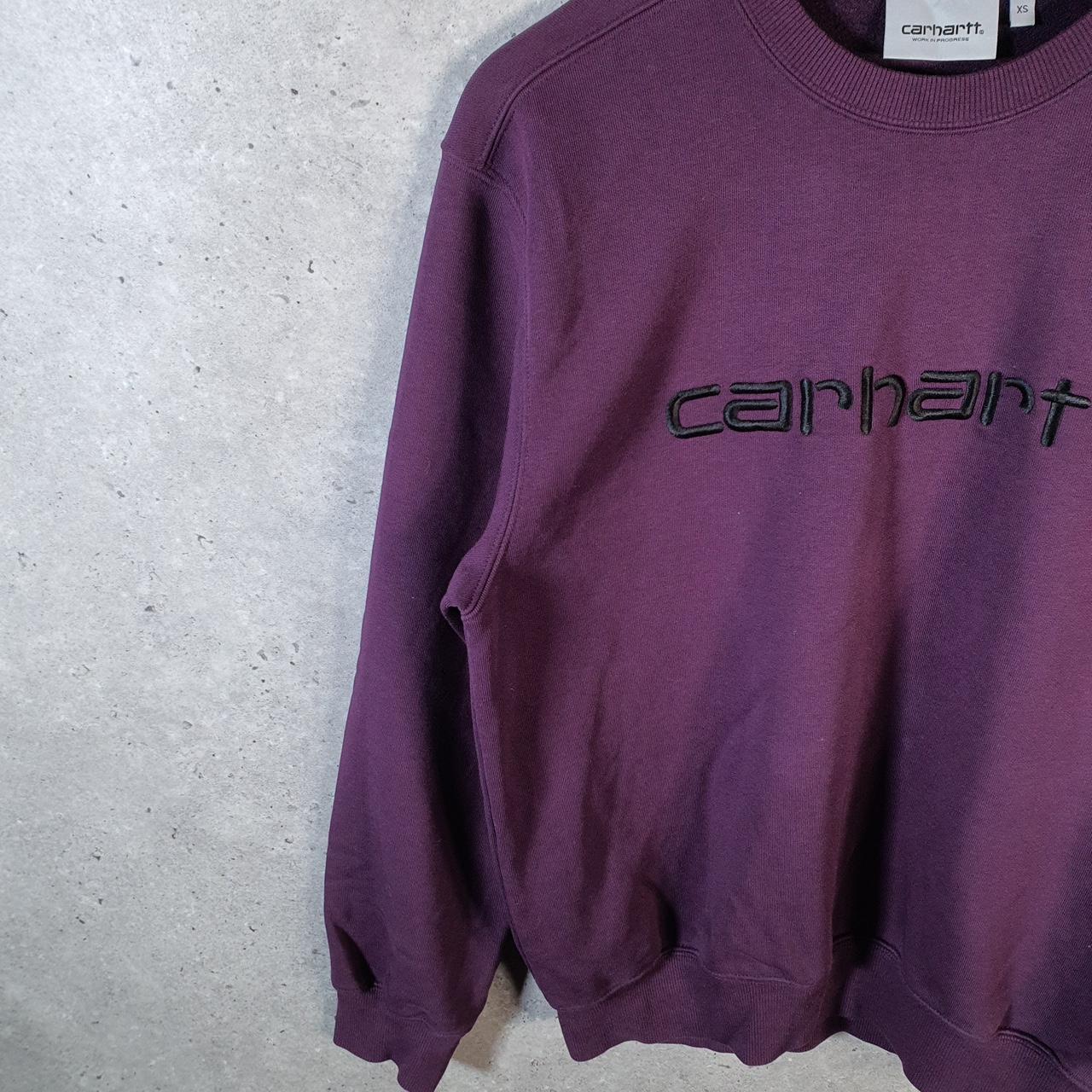 Vintage Carhartt Work in Progress Sweatshirt Mens XS Purple Pullover USA