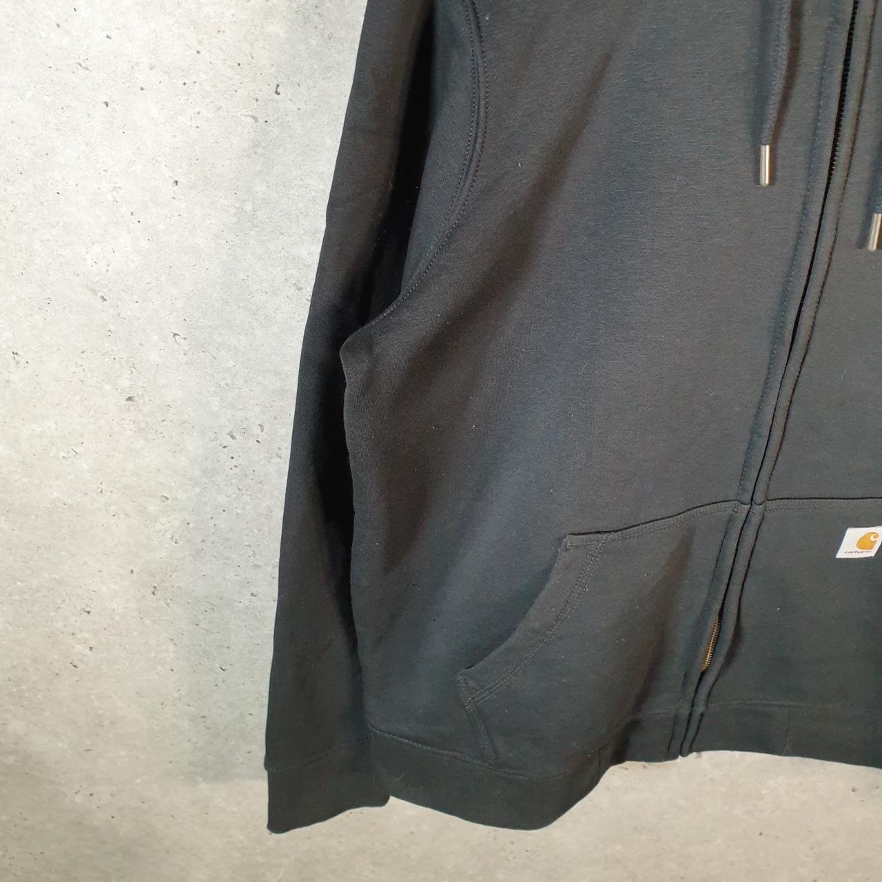 Vintage Carhartt Hoodie Womens Large Black Full Zip Sweatshirt USA Relaxed Fit