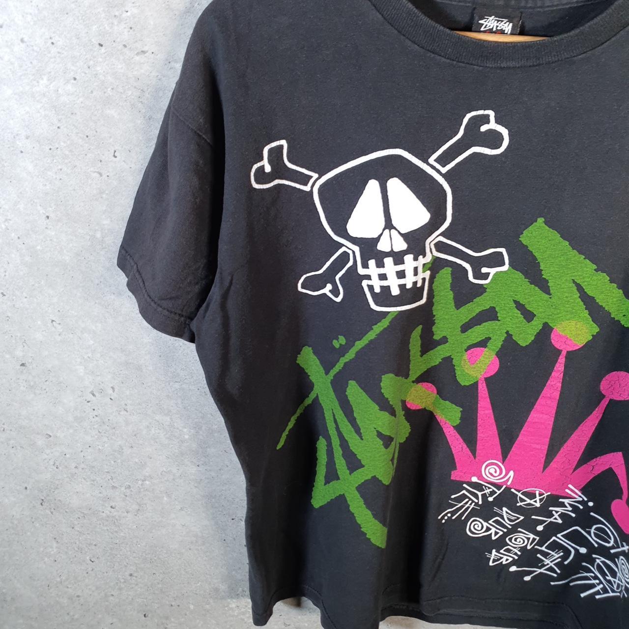 Vintage Stussy Spellout Printed T Shirt Men’s Medium Black Graphic Short Sleeve