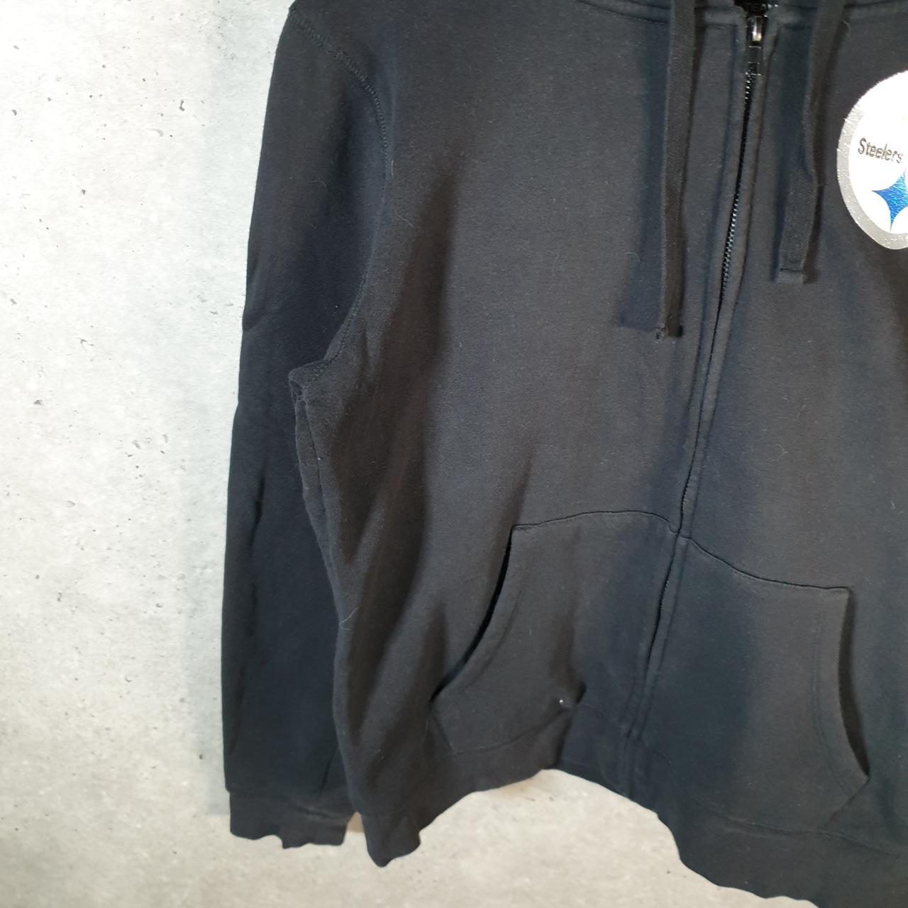 Vintage NFL Pittsburgh Steelers Hoodie Womens Large Black USA Pro Sport