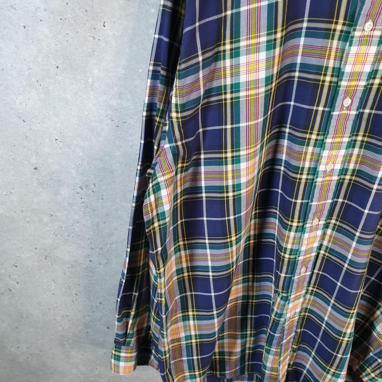 Vintage Ralph Lauren Button Down Shirt Men’s Large Yellow Checkered Blake Fit Pony