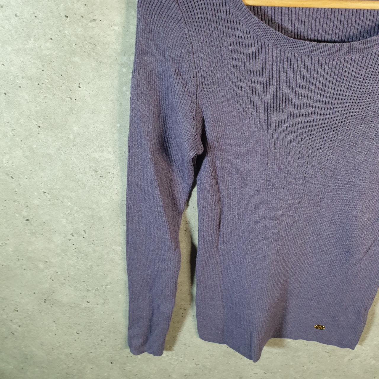 Vintage Ralph Lauren Polo Cable Knit Sweater Womens Medium Purple Cotton Pullover
