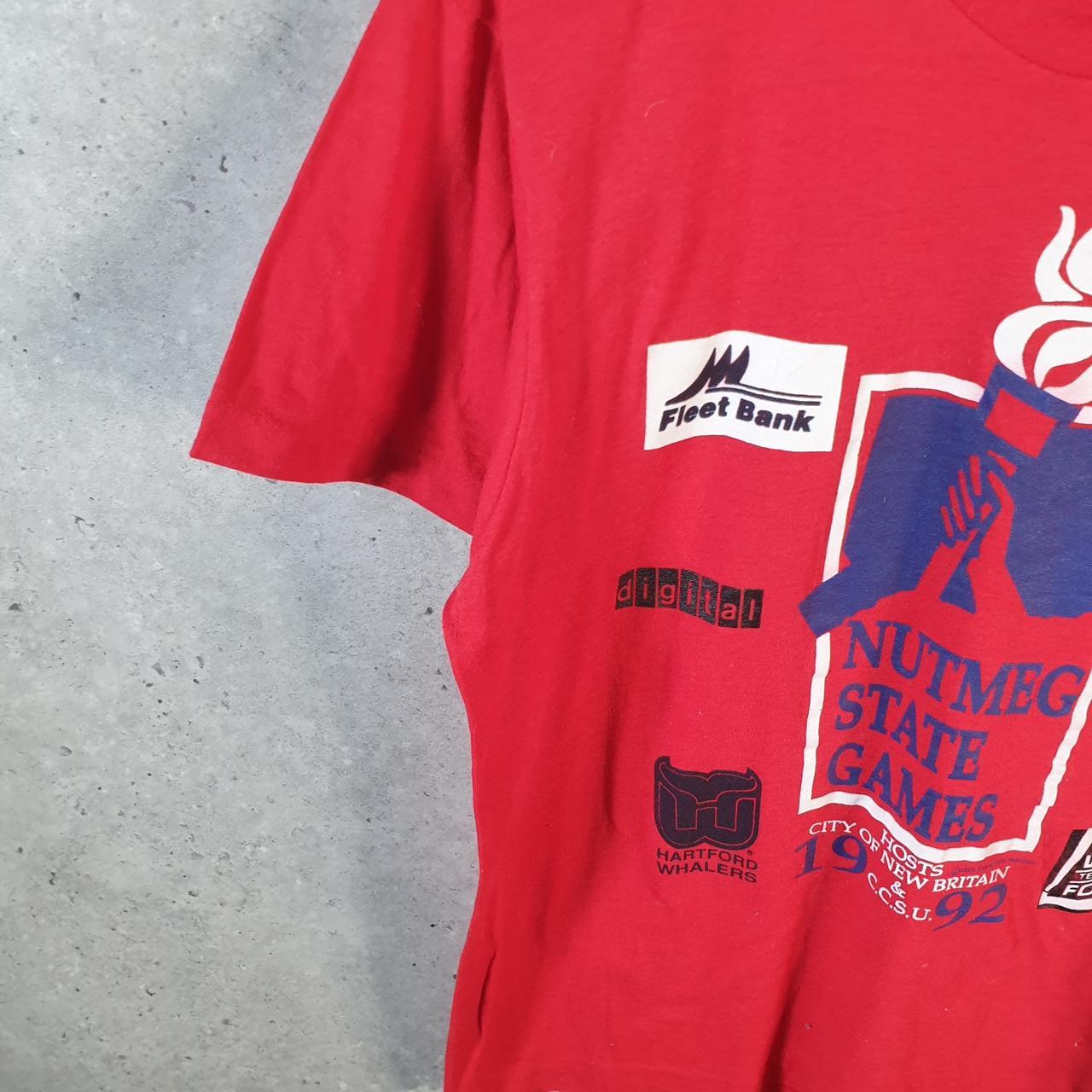 Vintage Screen Stars 1992 Nutmeg State Games USA Single Stitch T Shirt Men’s Large Red