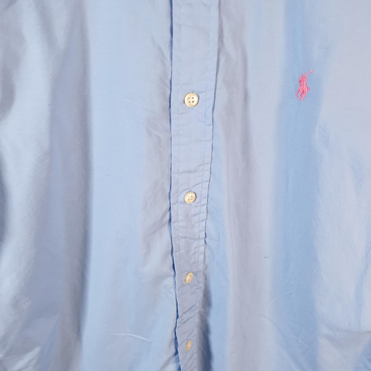Vintage Ralph Lauren Button Down Shirt Men’s Small Blue Classic Fit Cotton Pony Big Fish Vintage