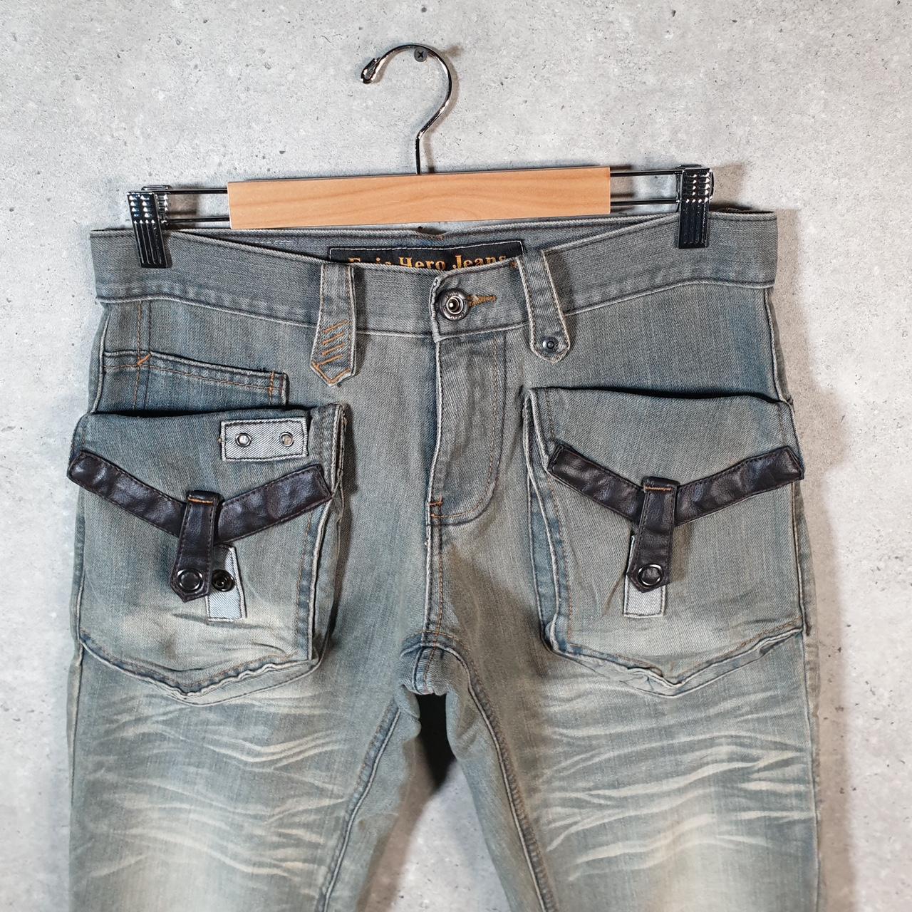 Vintage Epic Hero Baggy Y2K Hip Hop Jeans Mens W30 L30 Grey Denim Wide Leg Big Fish Vintage