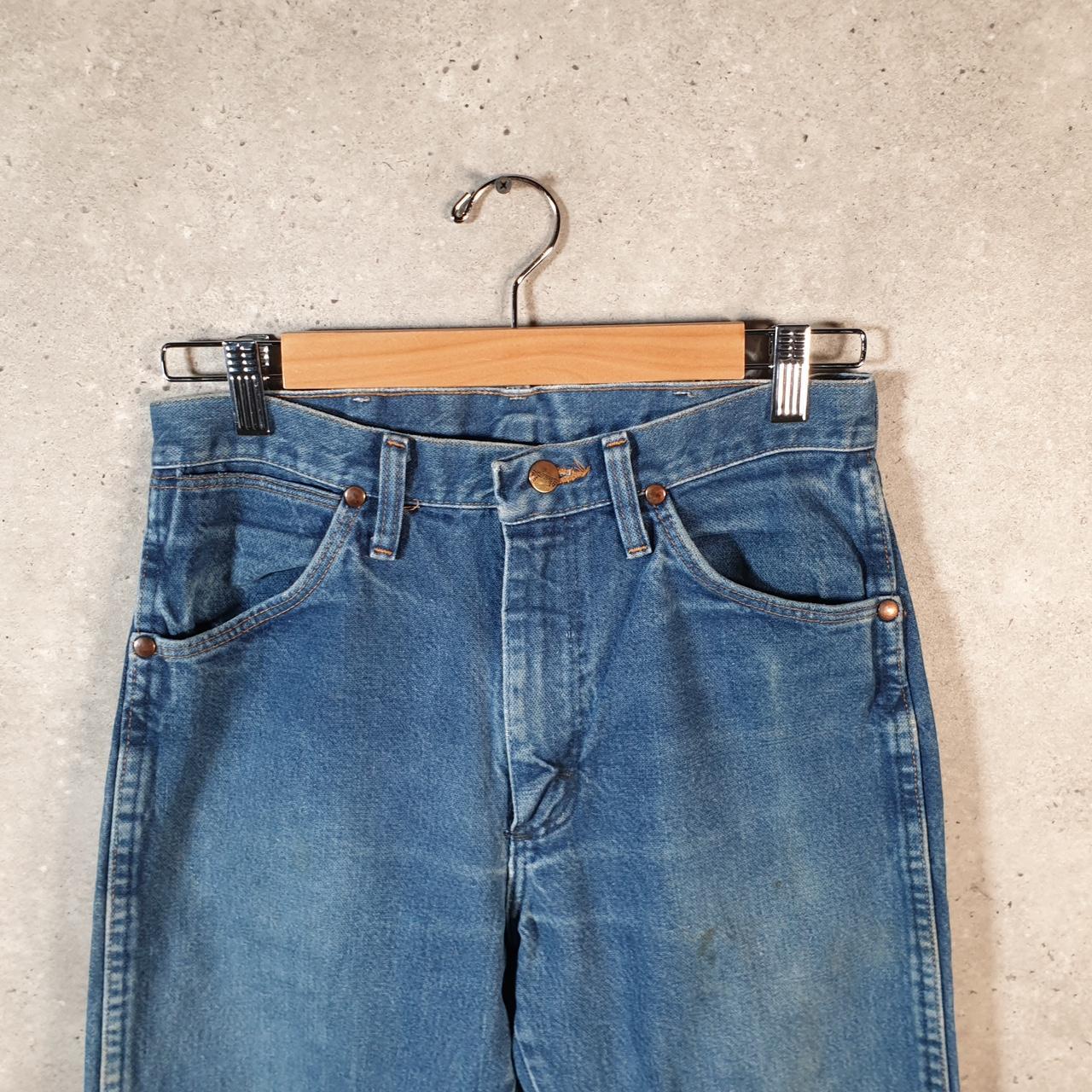 Vintage Wrangler Jeans Trousers Men’s W29 L34 Blue Logo Embroidered Big Fish Vintage