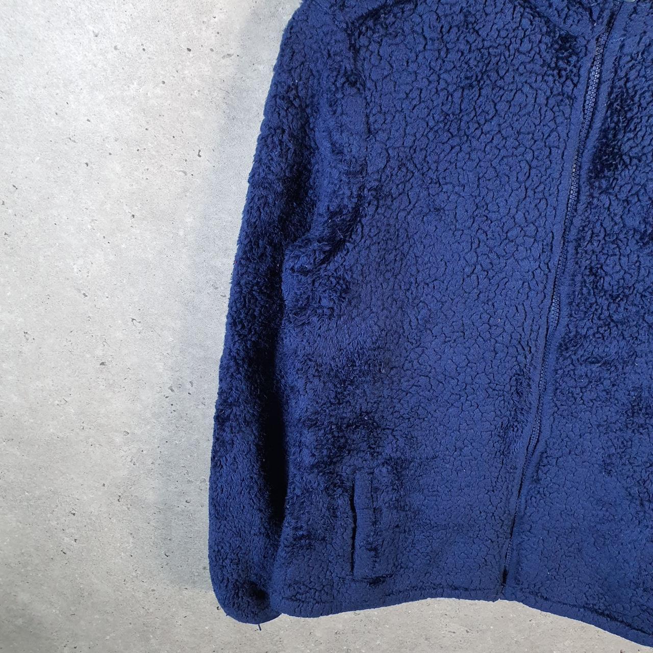 Vintage Fila Full Zip Fleece Sweatshirt Womens Large Blue Teddy Logo