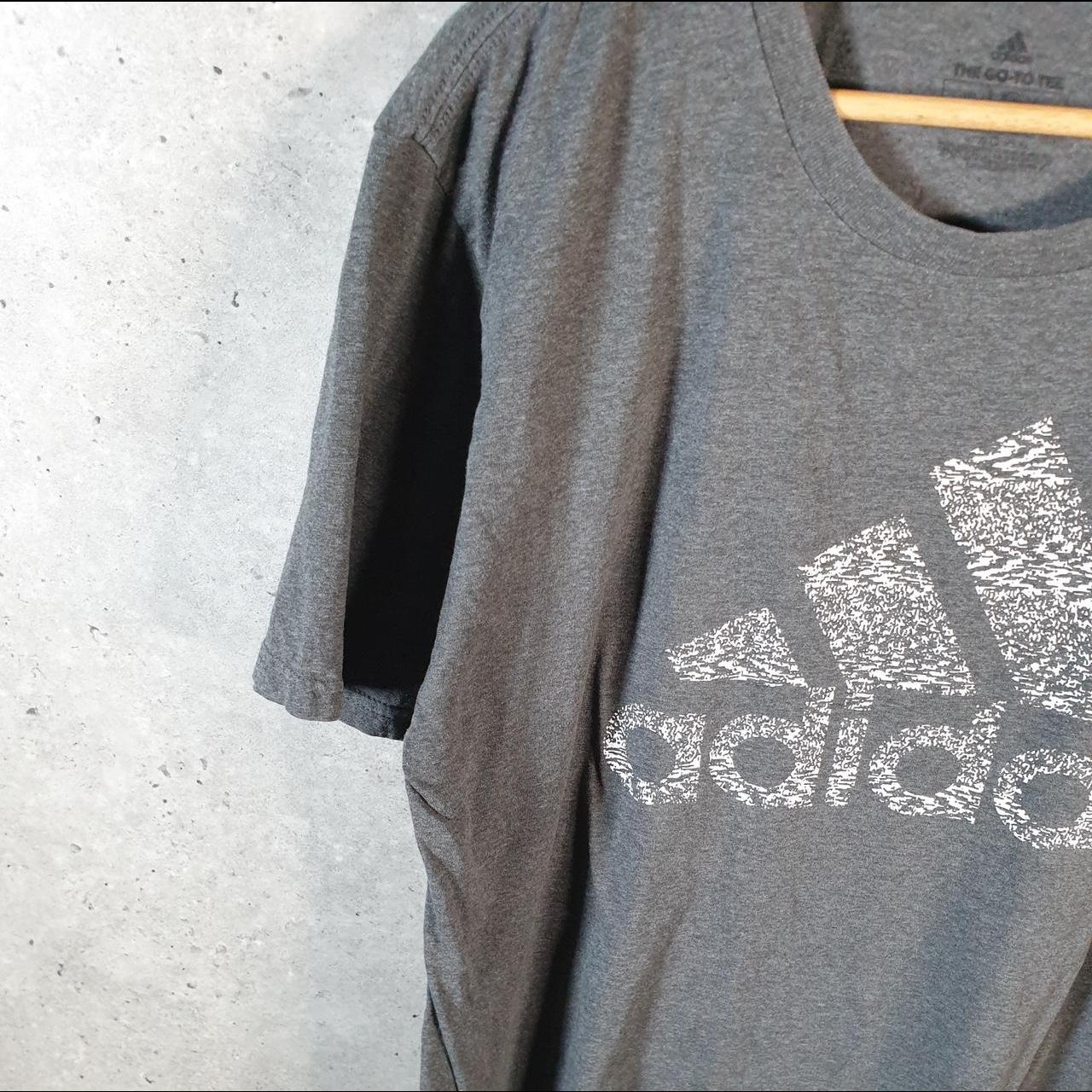 Vintage Adidas Amplifier T Shirt Men’s Large Grey Three Stripes Logo Athletic