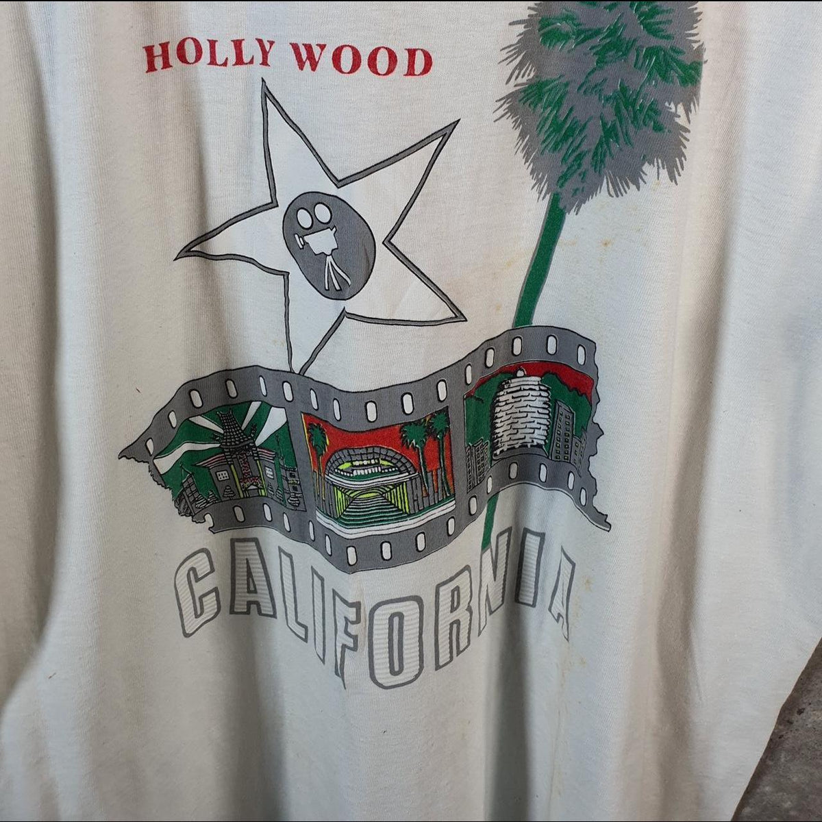 Vintage Caribbean Dream California Hollywood 90s USA Single Stitch T Shirt Men’s XL White