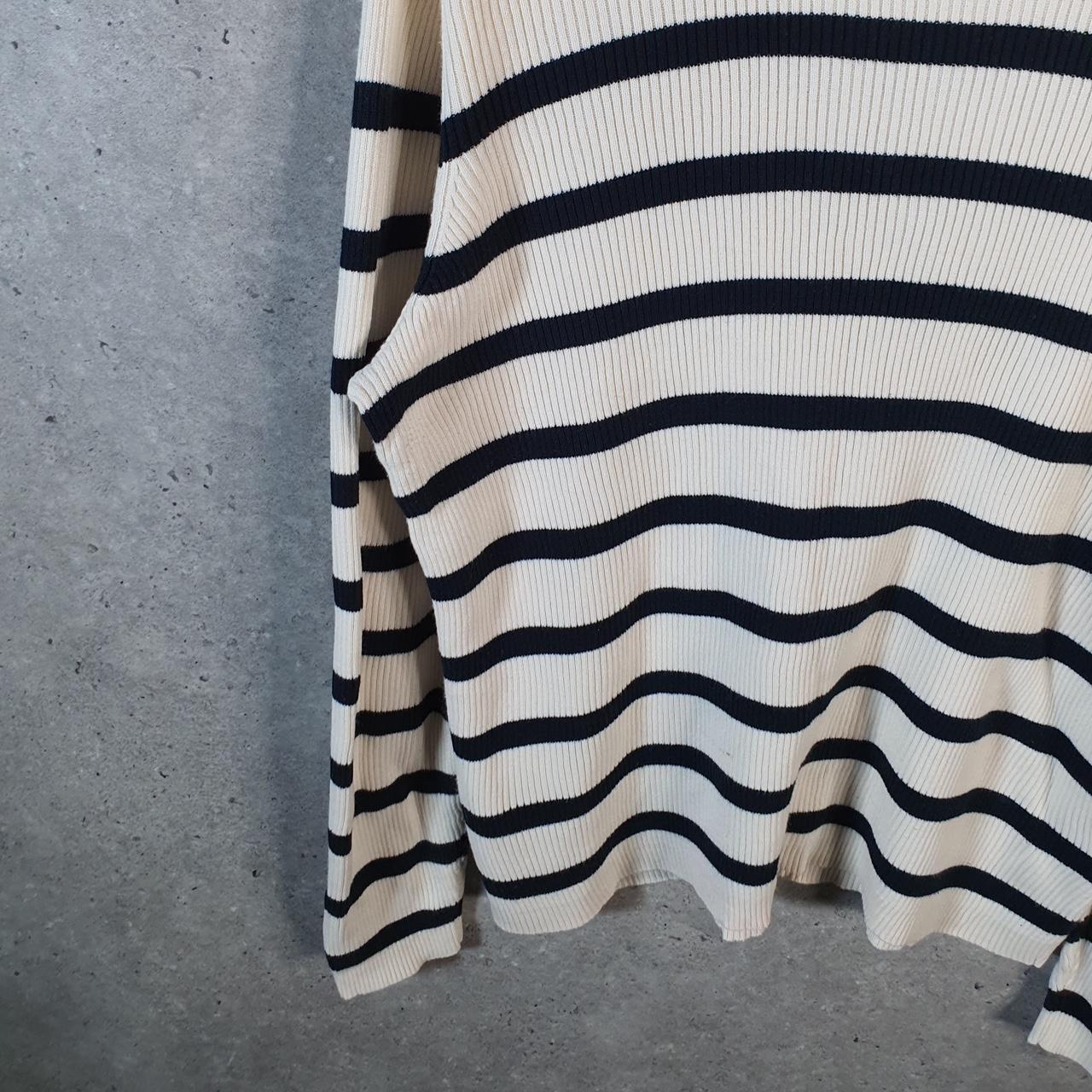 Vintage Ralph Lauren Polo Knit Sweater Womens XL Beige Striped Cotton Pullover
