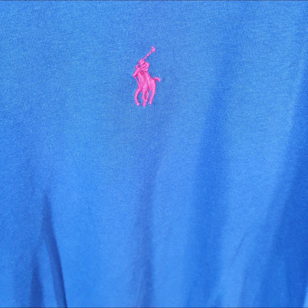Vintage Ralph Lauren Polo Sport T Shirt Men’s Large Blue Custom Slim Fit Embroidered Pony C8616