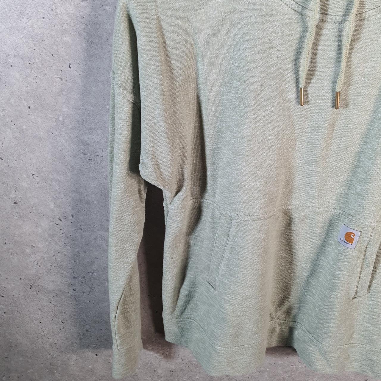 Vintage Carhartt Hoodie Womens Small Green Pullover Blank USA Relaxed Fit