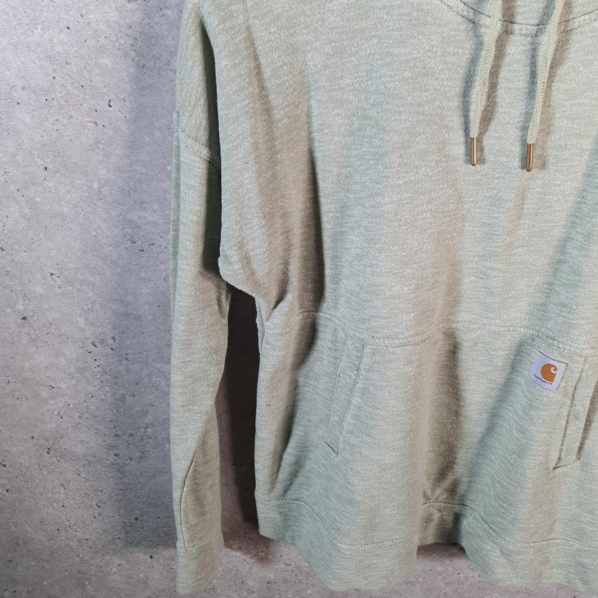 Vintage Carhartt Hoodie Womens Small Green Pullover Blank USA Relaxed Fit